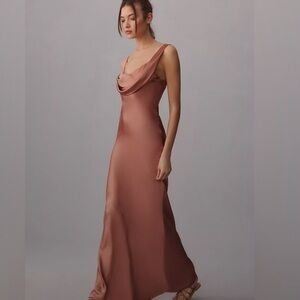 Reformation Rhonda Silk maxi dress mauve pink NWT 12 prom Bridesmaid formal